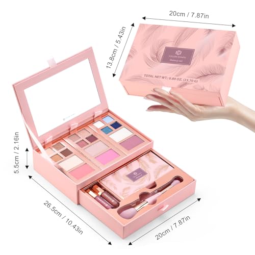 Color Nymph Makeup Palette Set - 12 Colors Eyeshadow, Blush & Brush Kit