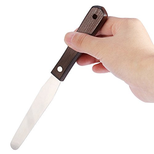 Spatula Wax, Asixx Waxing Spatula Metal Wax Mixing Knife Applicator Wood Handle Hair Removal Tool for Applying or Mixing Cartridge Wax, Hot Wax, Cold Wax, Beeswax, Etc