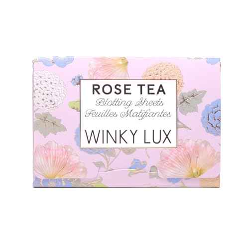 Winky Lux Rose Tea Oil Blotting Sheets ? Shine Control Blotting Papers in Travel Compact, Instantly Absorb Oil & Reduce Shine Without Disturbing Makeup