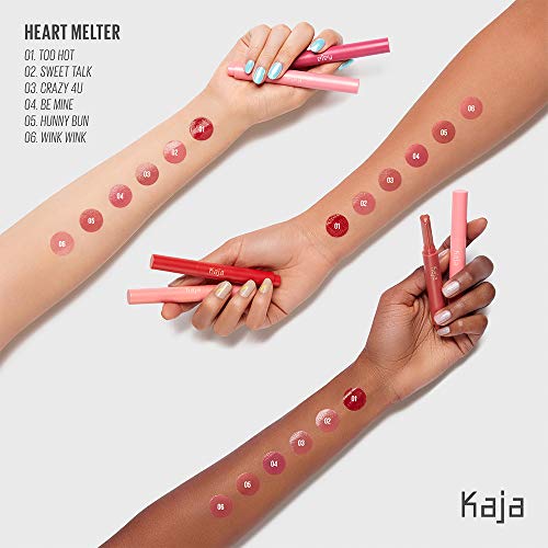 Kaja Lip Gloss - Heart Melter | High-shine, Glossy Finish, Flirty Cherry Red, Moisturize, 01 Too Hot, 0.04 Oz