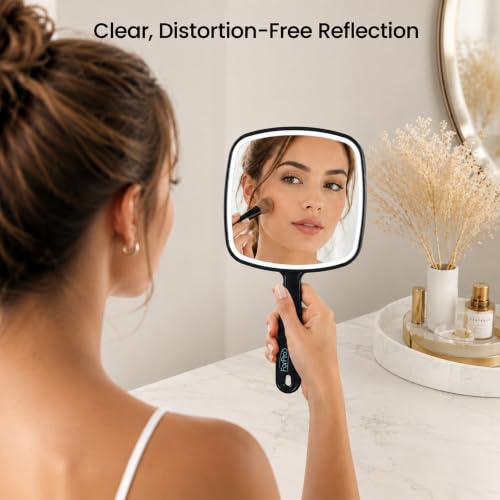 ForPro Hand Mirror 9.6" Distortion-Free Black