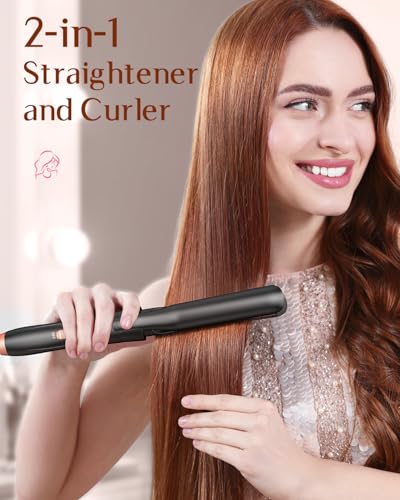 5-in-1 Curling Iron Set with Flat Iron and Hair Waver - Rose Gold