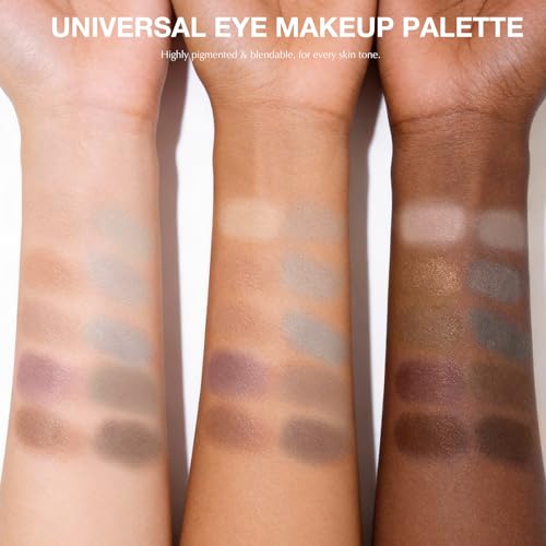 10 Colors Matte Neutral Eyeshadow Palette, Taupe Brown Mauve Nude Eye Shadow for Older Women, Blendable Long Lasting Natural Grey Smokey Eyeshadow Cool Toned Contour Makeup Palette