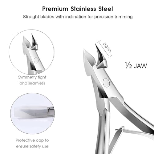 Professional Stainless Steel Cuticle Nippers (5 Pack) - Cuticle Trimmer Set