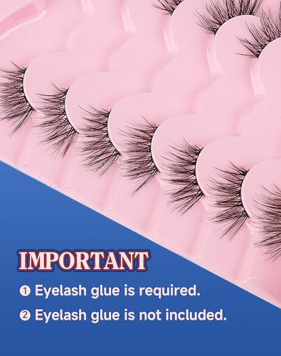 ENFOO Half Lashes 3/4 Natural Wispy Eyelashes 16MM