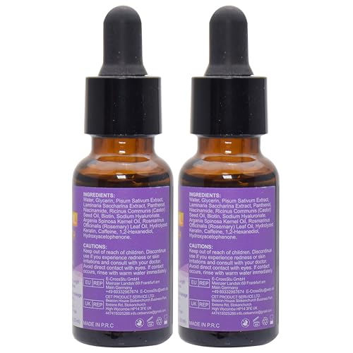 Rosemary Oil for Hair Growth,2 Pack Hair Growth Serum Products w/Scalp Massager Rosemary Oil Castor Oil Biotin Argan Oil for Thinning Dry Damaged Hair Ingrown Regrowth Loss Treatment for Women Men