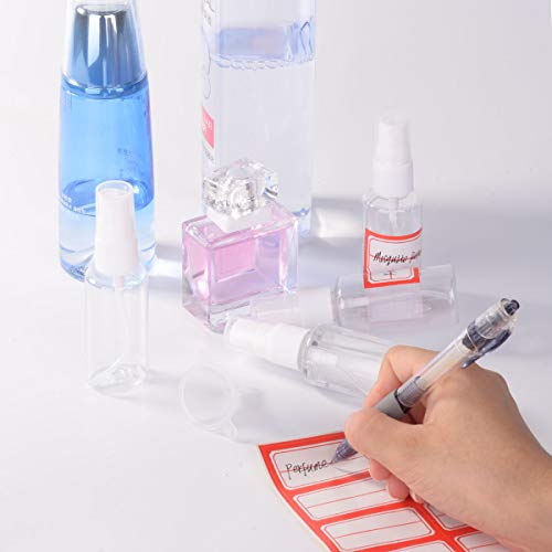 Exptolii 6 Pack 1oz/30ml Travel Spray Bottles with Funnels & Labels - Refillable Fine Mist Containers
