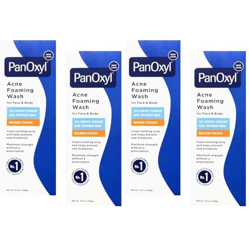 PanOxyl Acne Foaming Wash 10% Benzoyl Peroxide 5.5 oz (156 g),(Pack of 4)