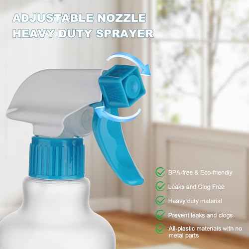 Spray Bottles 16.9oz/500ml Plastic Spray Bottle for Hair Mist/Stream Empty Spray Bottle Heavy Duty Refillable Containers for Cleaning Solutions, Plants Gradient 2 Pack (Blue)