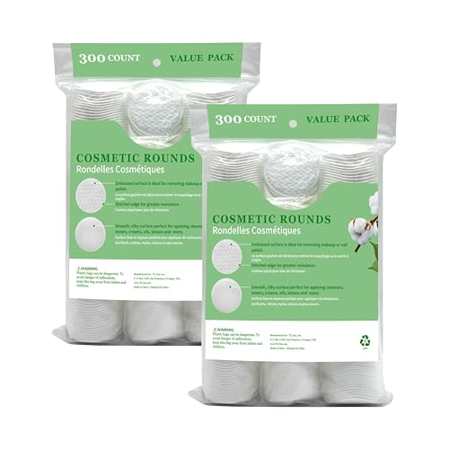 TL Care Cotton Rounds 600 Count - Ultra Soft & Absorbent 3-Layer Pads