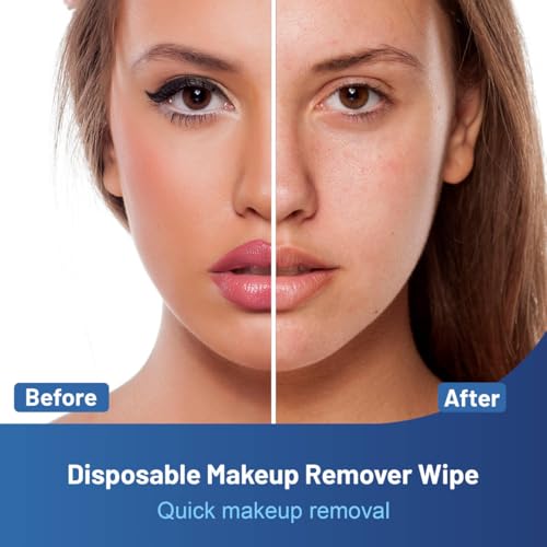 20 Makeup Remover Wipes - Individual Pack of 20 for Travel & Face Cleansing - Medium