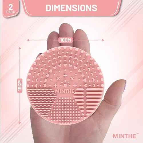 MINTHE¢â Makeup Brush Cleaner Mat | 2 Pack | Silicone Make up Cleaning Pad