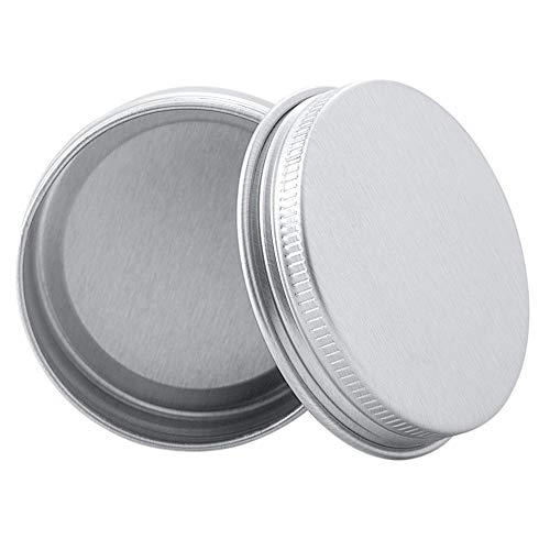 2 Ounce Aluminum Tin Jar Refillable Containers 60 ml Aluminum Screw Lid Round Tin Container Bottle for Cosmetic,Lip Balm, Cream, 60 Pack