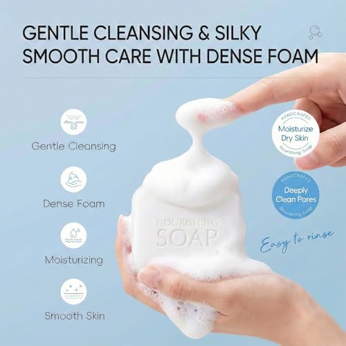 Milk Skincare Set 7-in-1 for Kids & Teens Girls, Gentle Milk Extract Bathing Cleaning Kit with Hand Cream, Hand Wax, Nourishing Soap, Mud Mask, Hydrating Balm Stick, Hair Removal, Makeup Bag(Set C)