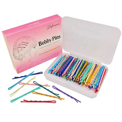 DEFENSUN Multi-Color Bobby Pins Set 2.2 Inch, 100 pcs Hair Clips for Women & Girls - Variation: Multi-Color / 2.2″100