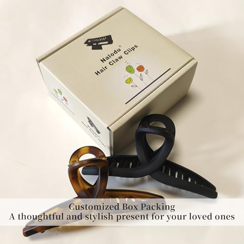 5 Inch Claw Clips for Thick Hair - Jumbo XL Matte Clips, 2 Pack