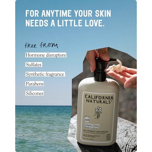 California Naturals Classic Clean Body Lotion, Lightweight Daily Body Lotion for Soft Hydrated Skin, Naturally Scented, Vegan, Cruelty, Paraben & Phthalate Free, 16.5 oz