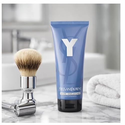Yves Saint Laurent Y After Shave Balm for Men, Moisturizing Post-Shave Face Balm, Alcohol-Free, Fresh Citrus & Woods Scent, 1.6 oz / 50 ml Flip Top Tube UNBOXED (3 Pack)
