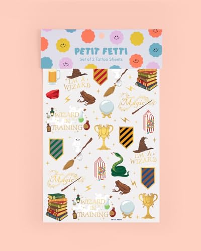Wizard Party Temporary Tattoos - 60 Gold Foil Designs