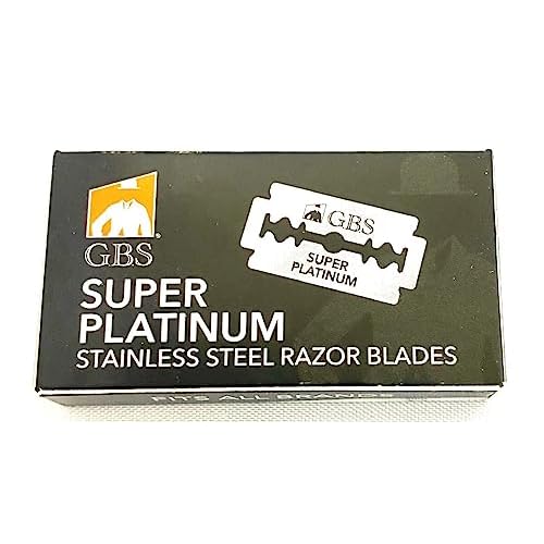G.B.S Double Edge Blades for Double Edge, Safety and Shavette Razors - 50 Blades and Styptic Powder Jar stop shaving nicks and bleeding