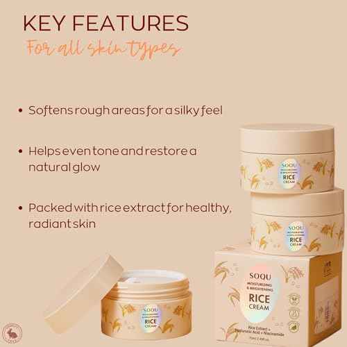 Moisturizing and Brightening Rice Cream ? Deep Hydration, Brightens and Evens Skin Tone ? 70g / 2.48oz ? Made in Korea