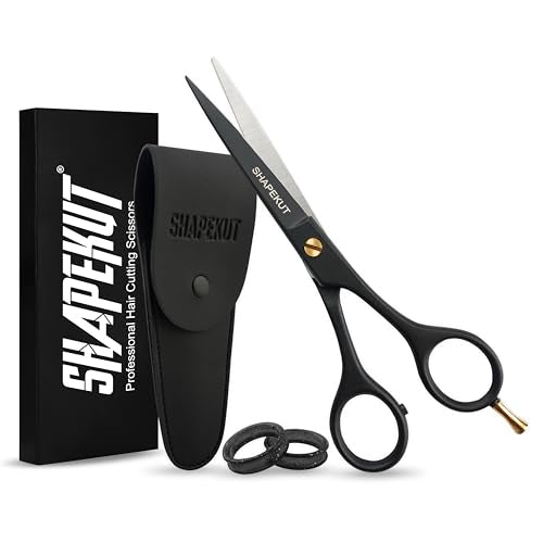 Black 6.5 Inch Professional Hair Cutting Scissors - Ergonomic Salon Shears