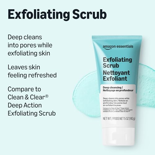 Amazon Essentials Deep Cleansing Exfoliating Facial Scrub 5 Ounce - Gentle Skin Exfoliant