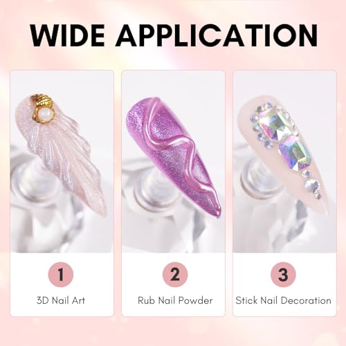 Makartt Rhinestone Glue & 3D Nail Gel Kit 30ml + 15ml for Nails