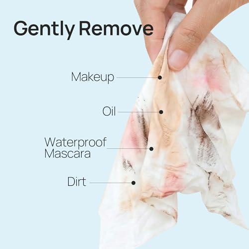 Epielle Makeup Remover Wipes Singles, Remove Dirt, Oil, Waterproof Mascara, Gentle Daily Facial Cleanser Towelettes, Stocking Stuffers, 15 Individually Wrapped Wipes