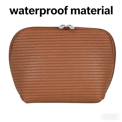 Waterproof Makeup Bag with Brush Holders & Compartments