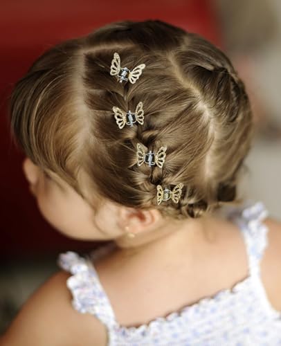 Wecoe 30pcs Small Butterfly Hair Clips Mini Claw Clips Cute Gold Hair Clips Metal Decorative Tiny Hair Clips Kid Baby Toddler Halloween Hair Accessories Women Girls Gift