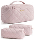Bagstellar Travel Makeup Bag Set - 3 Pcs Large Capacity, Water-Resistant