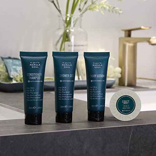 OPPEAL Travel Size 2in1 Shampoo & Conditioner with Marula Oil - 1.05 oz - Hotel Size for Use in Vacation Rental/Guest Room-SLS and Paraben Free-Ambergris Scent(100 Pack)