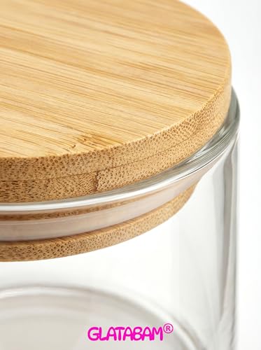 Clear 4oz Glass Candle Jars with Bamboo Lids 12-Pack - Reusable Candle Containers