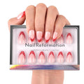 Nail Reformation Milky Pink Short Almond Press-On Nails - Strawberry Seed, 16 Sizes, 32 Pieces