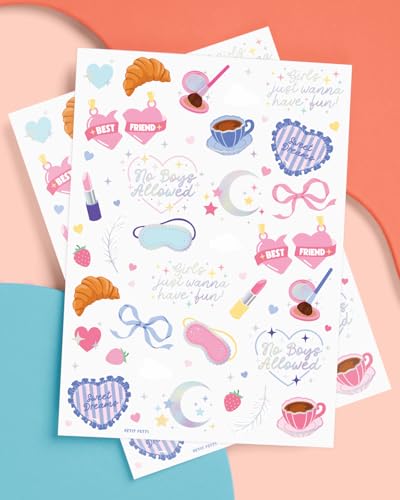 xo, Fetti Sleepover Temporary Tattoos - 72 Iridescent Foil