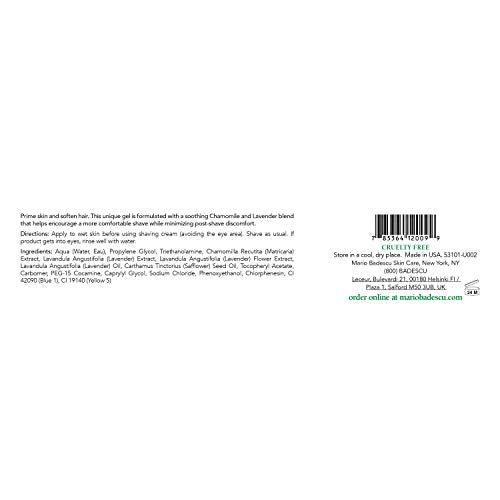Mario Badescu Pre-Shave Conditioner - Soothing, Botanical-infused Pre Shave Gel for Your Best Shave Yet - Preps, Primes, and Softens Skin and Hair