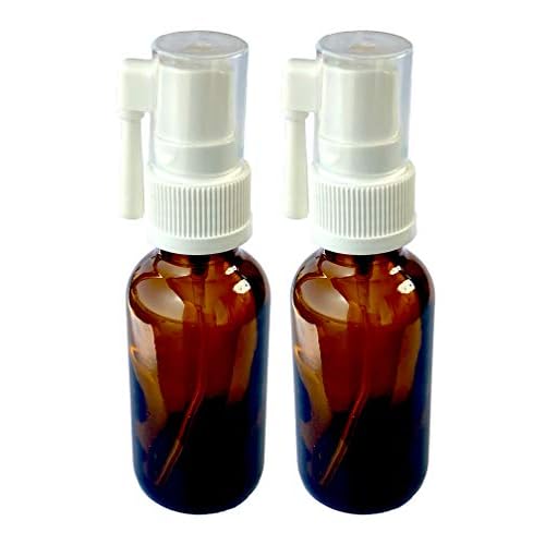 Snoot! Amber Glass 30ml (1oz) Bottle with Oral/Throat/Ear Sprayers for Colloidal Silver and Essential Oil - Empty 6-Pack