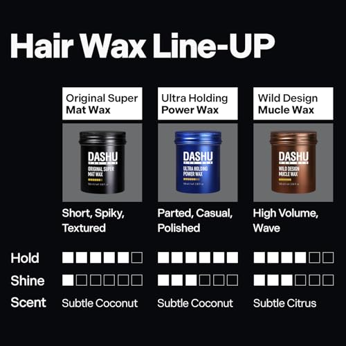 DASHU Matte Hair Wax for Men - Strong Hold, Easy Wash, 3.38 fl oz