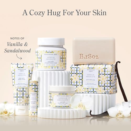 Beekman 1802 Vanilla Absolute Goat Milk Soap & Whipped Body Cream Gift Set ? Warm Vanilla, Sheer Lily & Sandalwood Scent ? Hydrating Cleanse + Nourishing Moisture for Dry Skin (2 Count)