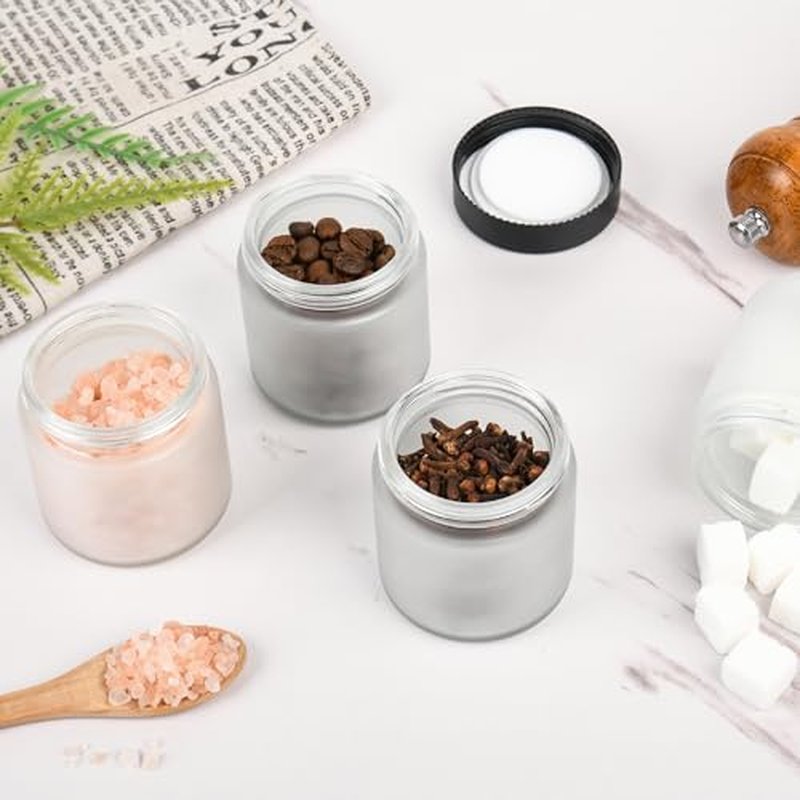 4oz Eco-Friendly Glass Jars with Airtight Black Lids for Skincare