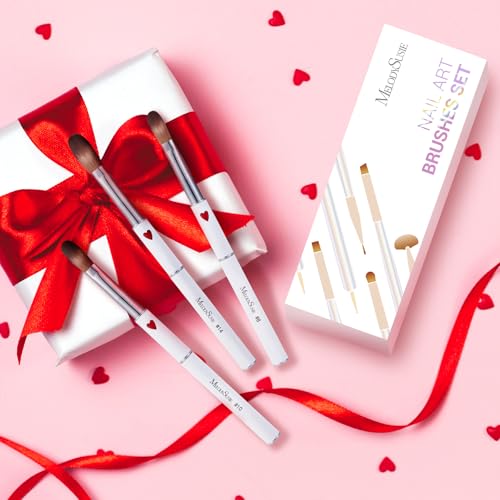 MelodySusie White 4-Piece Acrylic Nail Brush Set for Nail Art & Extensions