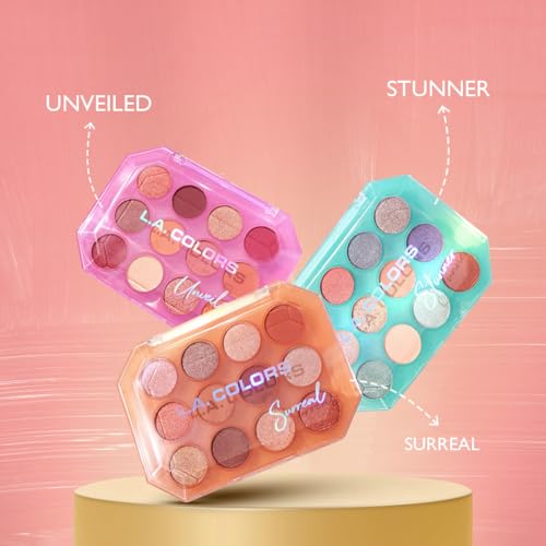 L.A. COLORS 12 Color Eyeshadow Palette, Surreal C69012 (Pack of 2)