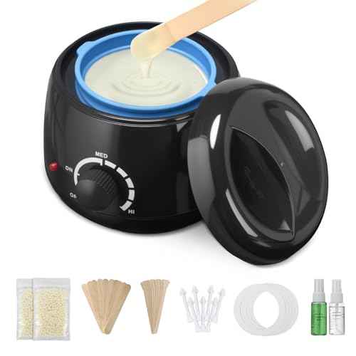 Waxing Kit for Women, Hard Hot Wax Kit for Hair Removal, At Home Waxing Kit for Bikini & Underarms & More, Sensitive Skin, Precise Temp Control, 250ml Compact Single Person Use