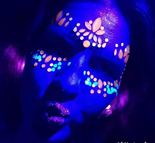 Glow in the Dark Face Gems - 8 Sheets UV Noctilucent Jewels