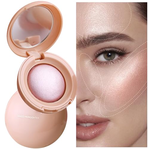 Baked Highlighter Powder Palette - Buildable Shimmer Makeup