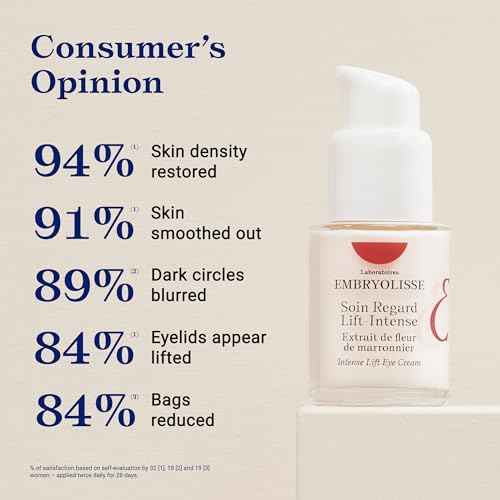 Embryolisse Intense Lift Eye Cream. Lifts Eyelids, Reduces Wrinkles, Circles, And Bags. Targeted Anti-Aging Treatment With Hyaluronic Acid 0.5 Fl Oz