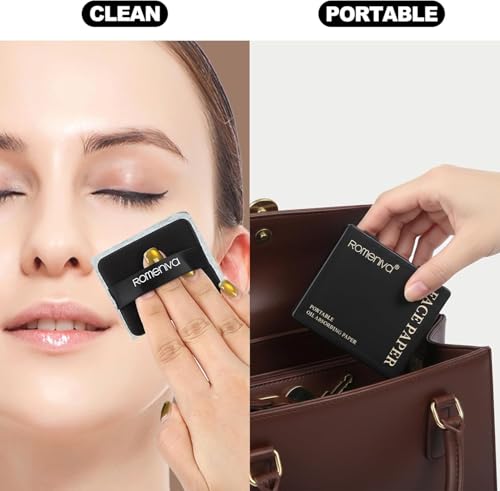 Oil Blotting Sheets for Face - 500 Sheets with Mirror & Puff