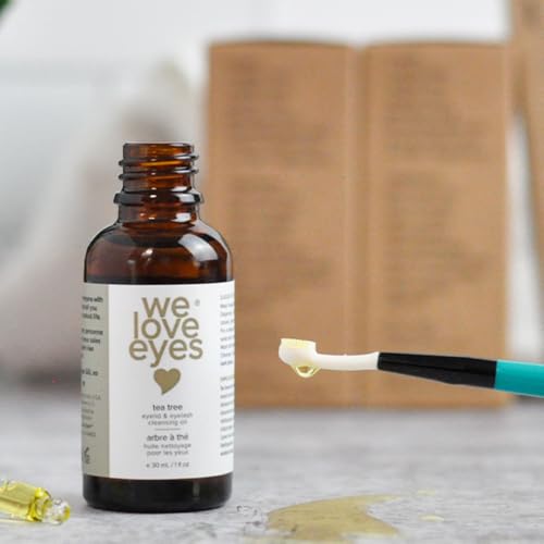 We Love Eyes Natural Tea Tree Eyelid Cleansing Oil & Scrub Brush Kit