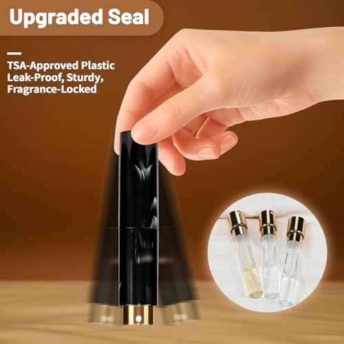 Vitog 10ML Marble Texture Refillable Travel Perfume Atomizer, Empty Cologne Dispenser Mini Spray Bottle With Funnel and Dispensers, Leak-Proof Empty Fragrance Decant Container For Women and Men 3PCS